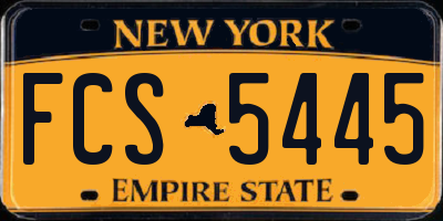 NY license plate FCS5445