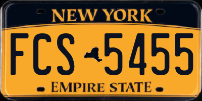 NY license plate FCS5455