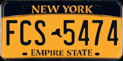 NY license plate FCS5474