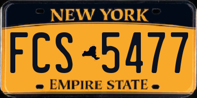NY license plate FCS5477