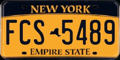 NY license plate FCS5489