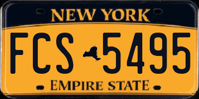 NY license plate FCS5495