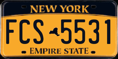 NY license plate FCS5531