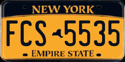 NY license plate FCS5535