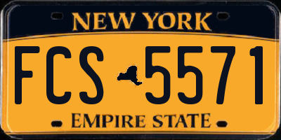 NY license plate FCS5571