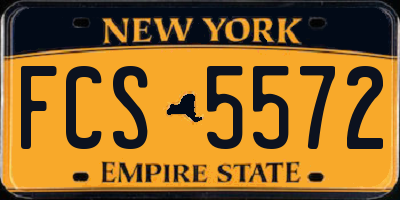 NY license plate FCS5572