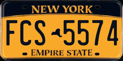 NY license plate FCS5574