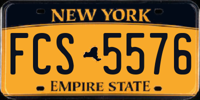 NY license plate FCS5576