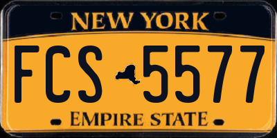 NY license plate FCS5577