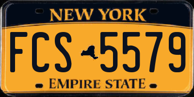 NY license plate FCS5579