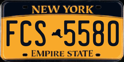 NY license plate FCS5580
