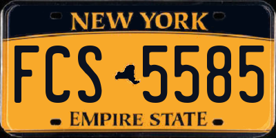 NY license plate FCS5585
