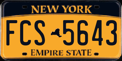 NY license plate FCS5643