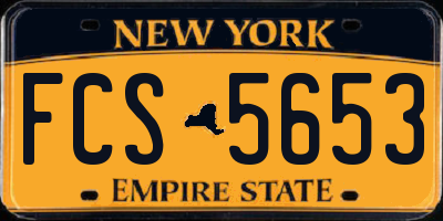 NY license plate FCS5653