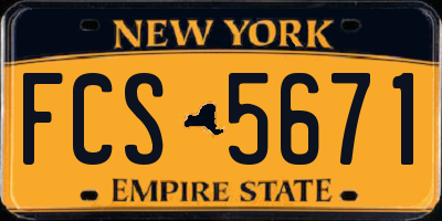 NY license plate FCS5671