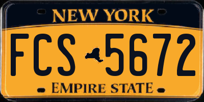 NY license plate FCS5672