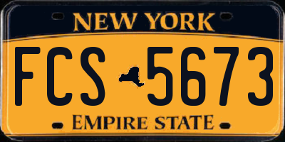 NY license plate FCS5673