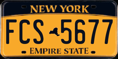 NY license plate FCS5677