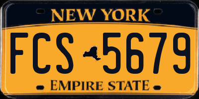 NY license plate FCS5679
