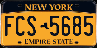 NY license plate FCS5685