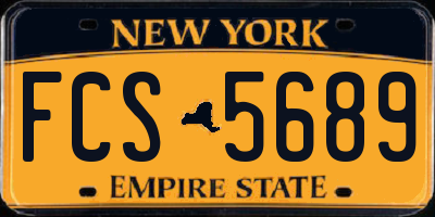 NY license plate FCS5689