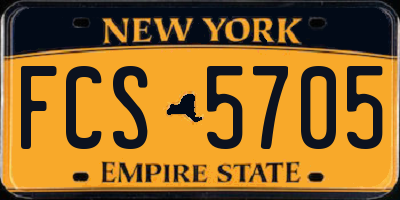 NY license plate FCS5705