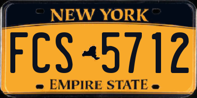 NY license plate FCS5712