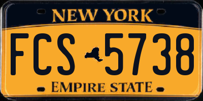 NY license plate FCS5738