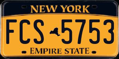 NY license plate FCS5753