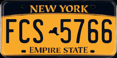 NY license plate FCS5766