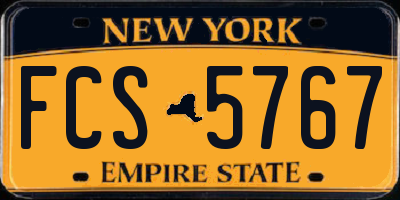 NY license plate FCS5767