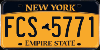 NY license plate FCS5771