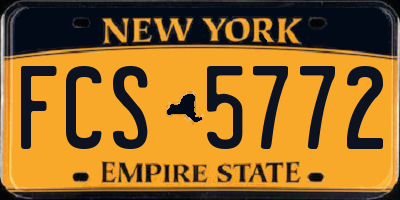 NY license plate FCS5772