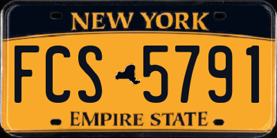 NY license plate FCS5791
