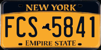 NY license plate FCS5841