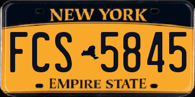 NY license plate FCS5845