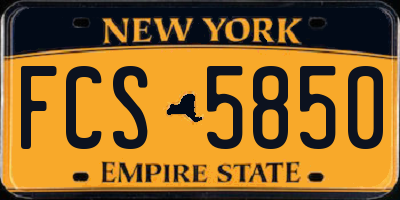 NY license plate FCS5850