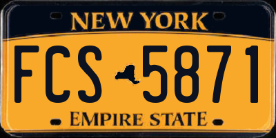 NY license plate FCS5871