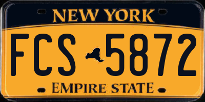 NY license plate FCS5872