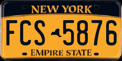 NY license plate FCS5876
