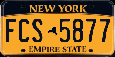 NY license plate FCS5877