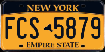 NY license plate FCS5879