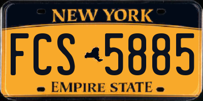 NY license plate FCS5885