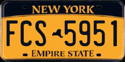NY license plate FCS5951