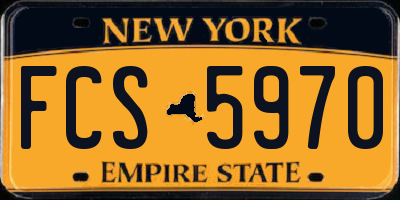 NY license plate FCS5970
