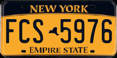 NY license plate FCS5976