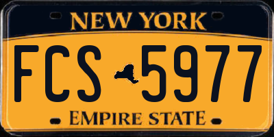 NY license plate FCS5977