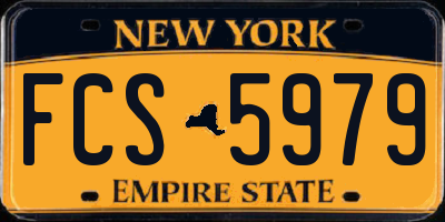 NY license plate FCS5979