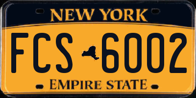 NY license plate FCS6002