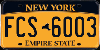 NY license plate FCS6003